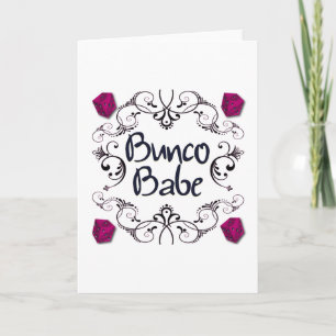 Bunco Babe with Swirls Button Card