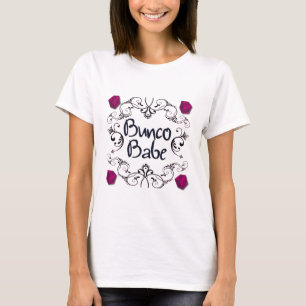 Bunco Babe with Swirls Button T-Shirt
