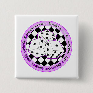 Bunco Babes Roll With It - Purple 15 Cm Square Badge