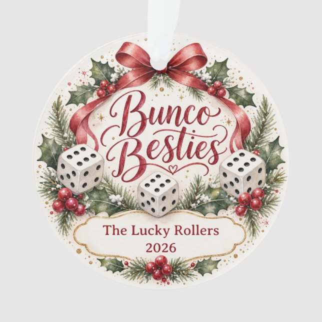 Bunco Besties Ornament (Front)