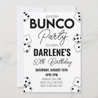 Bunco Birthday Invitation Modern Simple