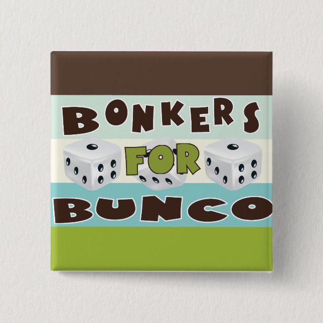 bunco bonkers 15 cm square badge (Front)