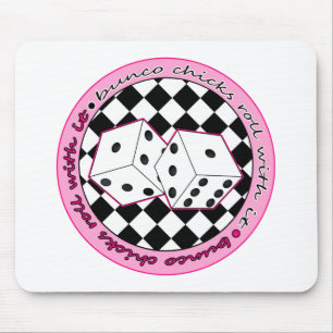 Bunco Chicks Roll With It - Pink Mouse Pad