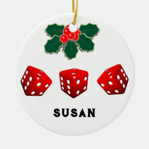 bunco Christmas Ceramic Ornament