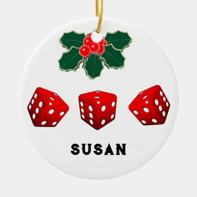 Bunco Christmas Ceramic Ornament (Front)