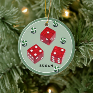 Bunco Christmas Ceramic Ornament