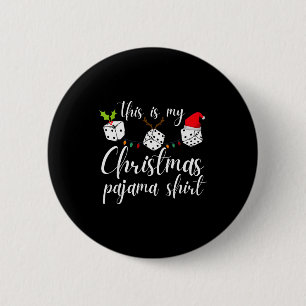 Bunco Christmas Pajama Dice Game Night  6 Cm Round Badge