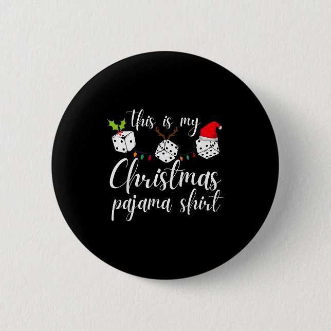 Bunco Christmas Pajama Dice Game Night  6 Cm Round Badge (Front)