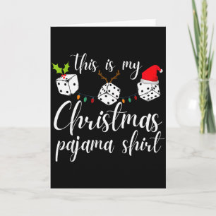 Bunco Christmas Pajama Dice Game Night  Card