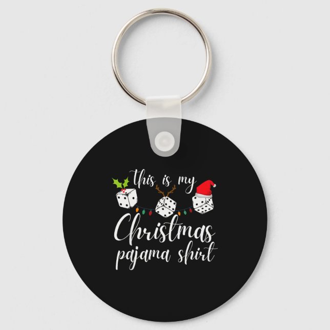 Bunco Christmas Pajama Dice Game Night  Key Ring (Front)