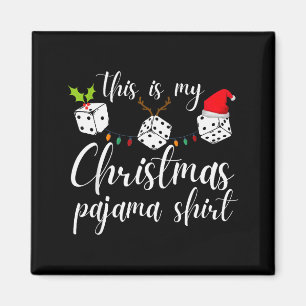 Bunco Christmas Pajama Dice Game Night  Magnet