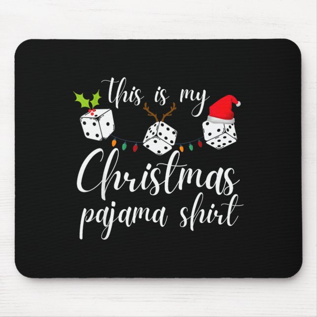 Bunco Christmas Pajama Dice Game Night  Mouse Pad (Front)