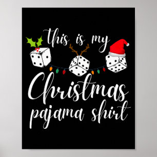 Bunco Christmas Pajama Dice Game Night Poster