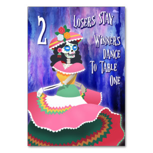 Bunco Day of The Dead October Halloween Table 2 Table Number