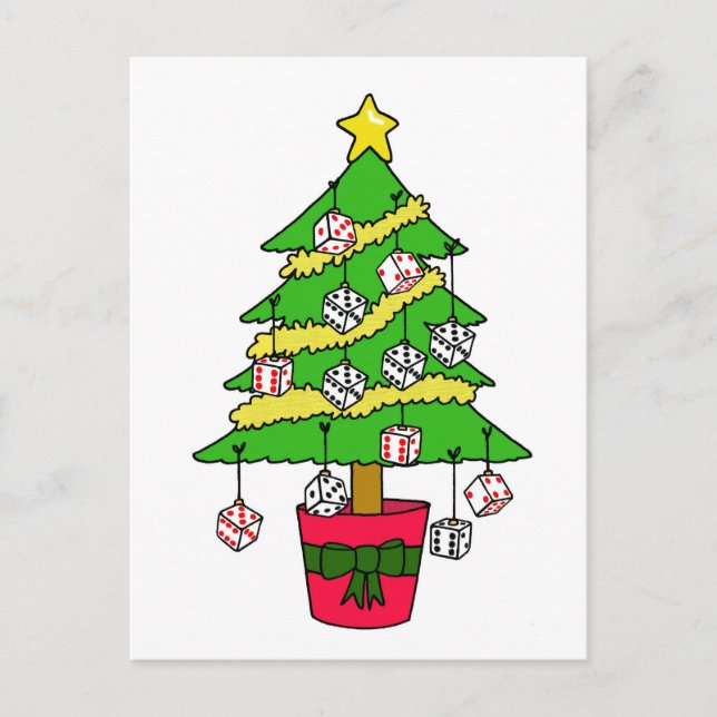 Bunco Dice Christmas Tree Holiday Postcard (Front)