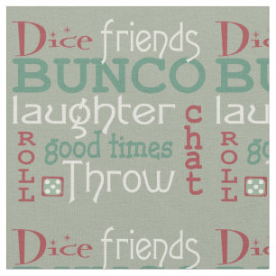 Bunco  Dice Friends Red,Green,White Fabric