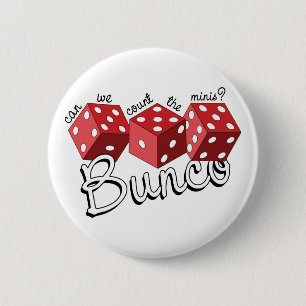Bunco Dice Game 6 Cm Round Badge