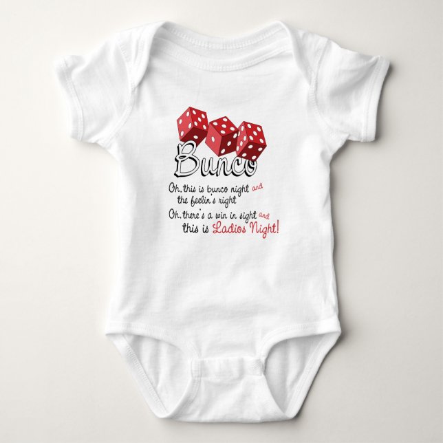Bunco Dice Game Baby Bodysuit (Front)