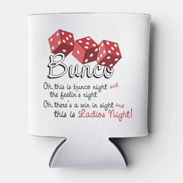 Bunco Dice Game Can Cooler (Front)