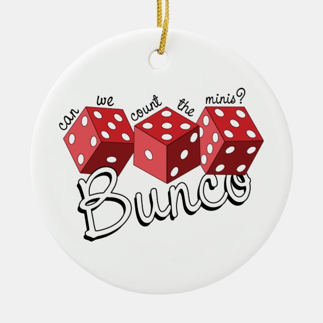 Bunco Dice Game Ceramic Ornament (Front)