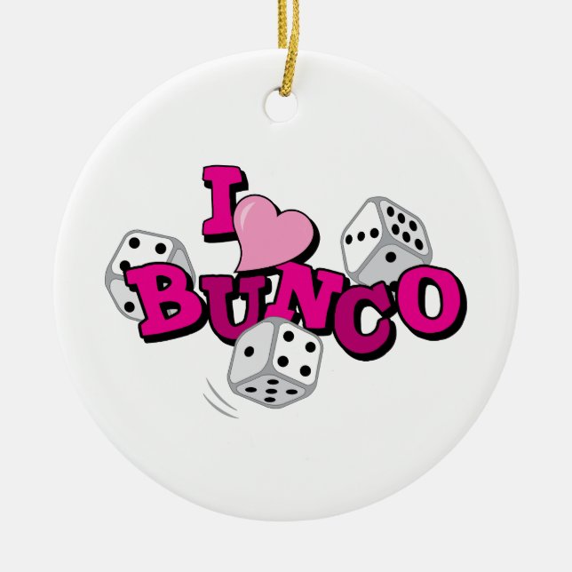 Bunco Dice Game Ceramic Ornament (Front)