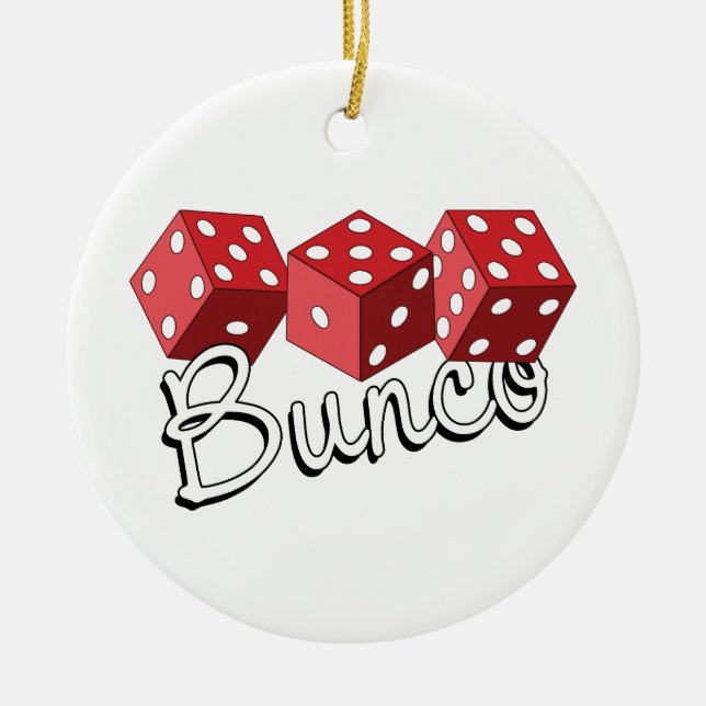 Bunco Dice Game Ceramic Ornament (Front)