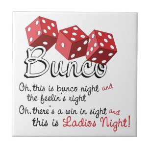 Bunco Dice Game Ceramic Tile