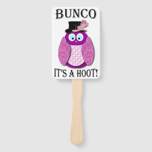Bunco Dice Game Elegant Cute Owl Hand Fan