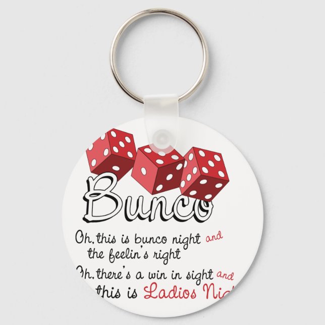 Bunco Dice Game Key Ring (Front)