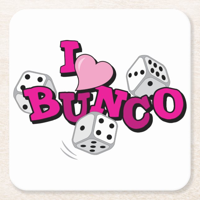 Bunco Dice Game Square Paper Coaster (Front)