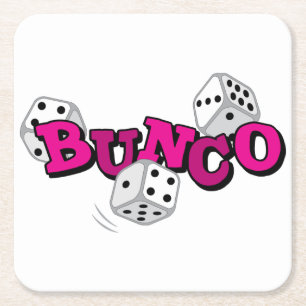 Bunco Dice Game Square Paper Coaster