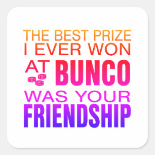 Bunco Dice Square Sticker