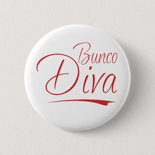 bunco diva 6 cm round badge (Front)
