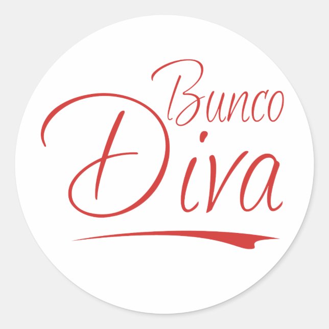 bunco diva classic round sticker (Front)