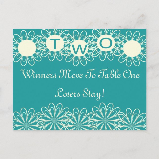 Bunco Flowers Table Card #2 (Front)