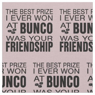 Bunco Friendship Dice Pink Novelty Fabric