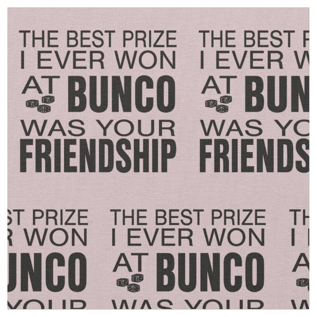 Bunco Friendship Dice Pink Novelty Fabric (Close Up)