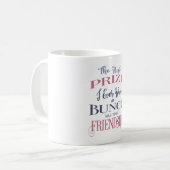 Bunco Friendship Typography Pink Purple Coffee Mug (Front Left)