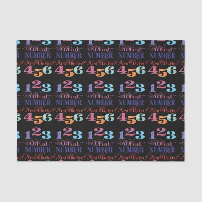 Bunco Fun What Number Are We On? Typography Tissue Paper (Front)