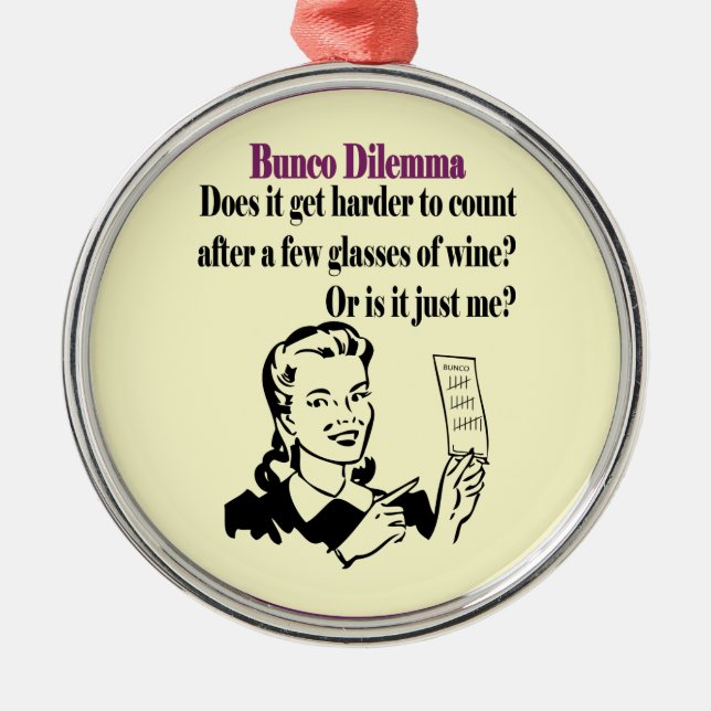 Bunco - Funny Dilema Metal Tree Decoration (Front)