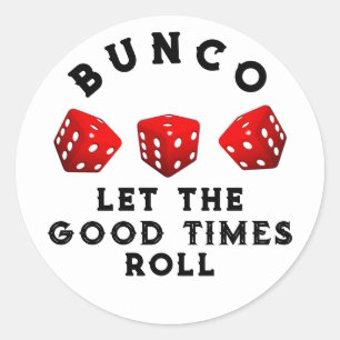 Bunco Game Night Classic Round Sticker