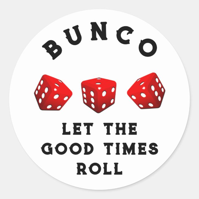 Bunco Game Night Classic Round Sticker (Front)