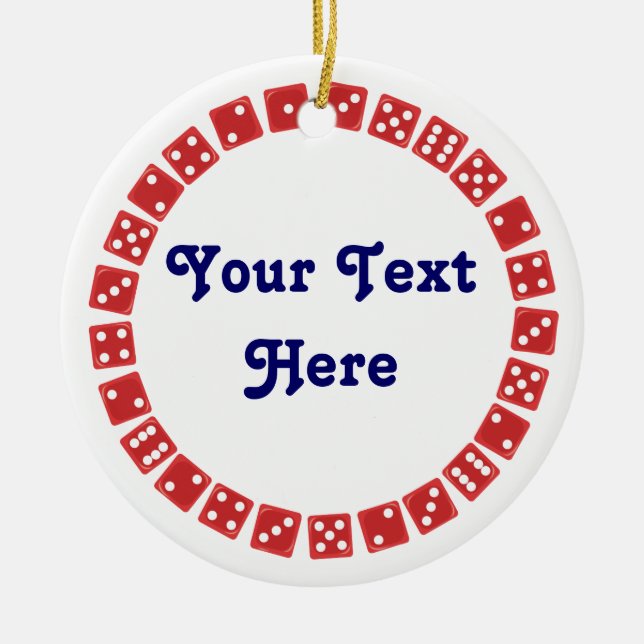 Bunco Game Night Gift Ceramic Ornament (Front)