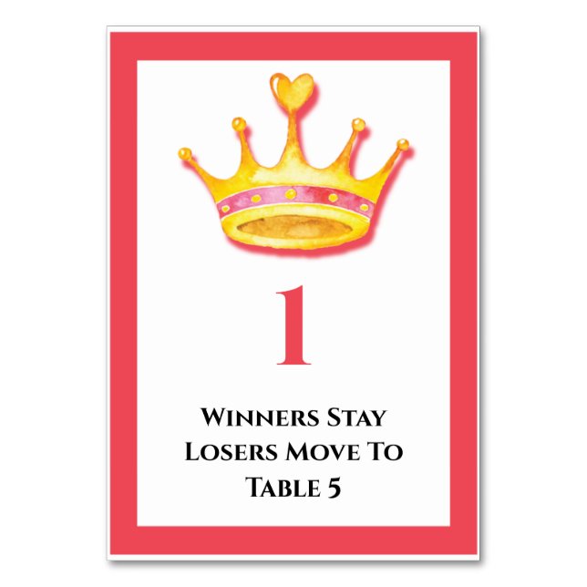 Bunco Gold Crown Table of 5 Card  (Front)