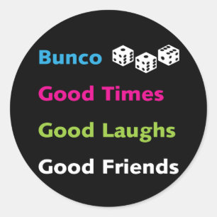 bunco good friends #2 classic round sticker