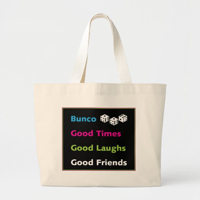bunco good friends #2 large tote bag (Front)