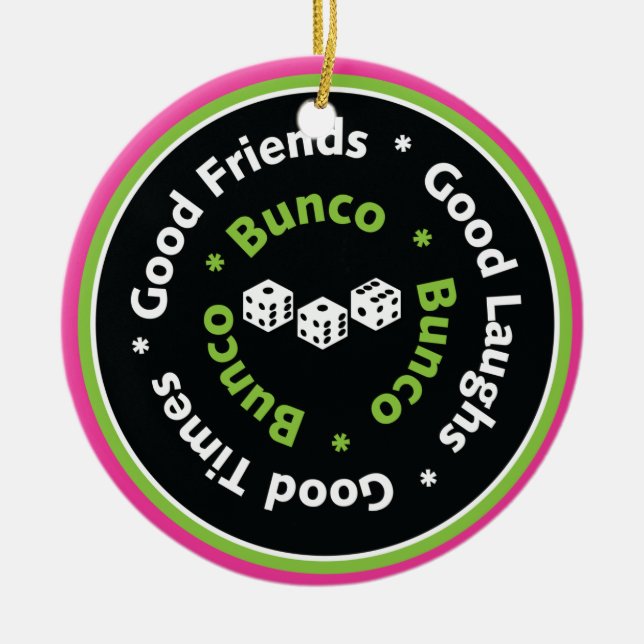 bunco good friends ceramic ornament (Front)