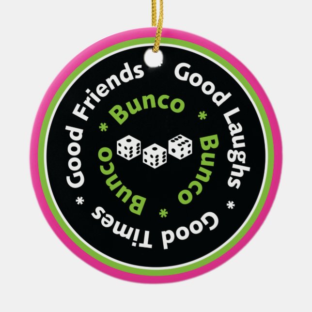 bunco good friends ceramic tree decoration (Front)