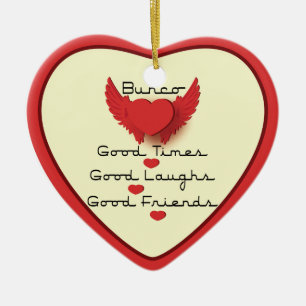 bunco good times with heart ceramic tree decoration