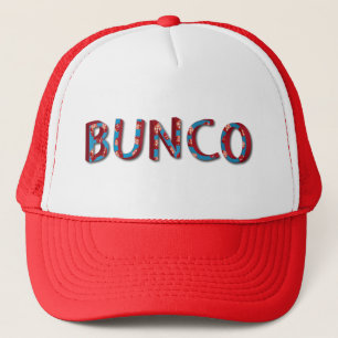 Bunco letters with bunco dice trucker hat